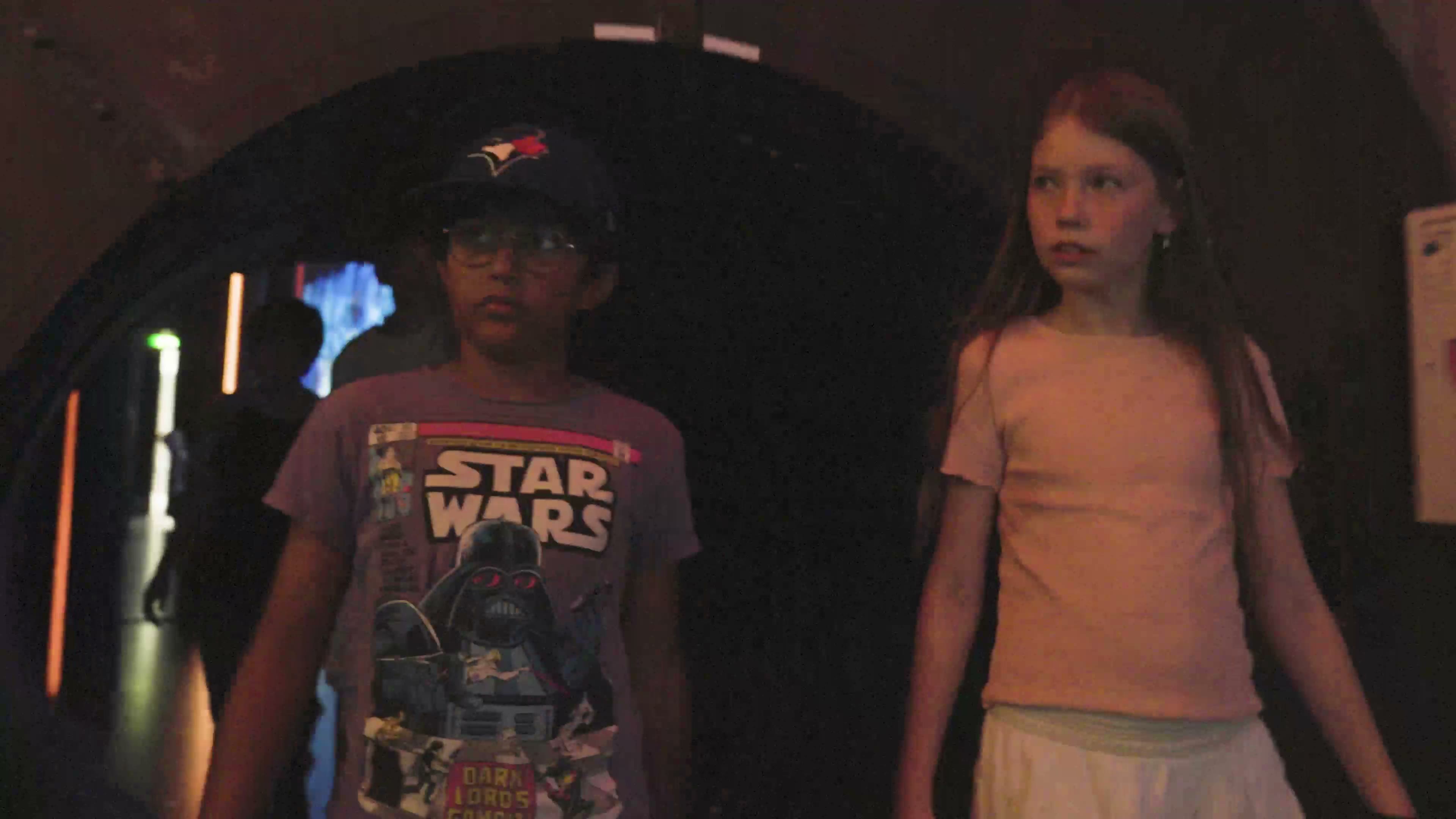 Children coming out of the turbine into room 2