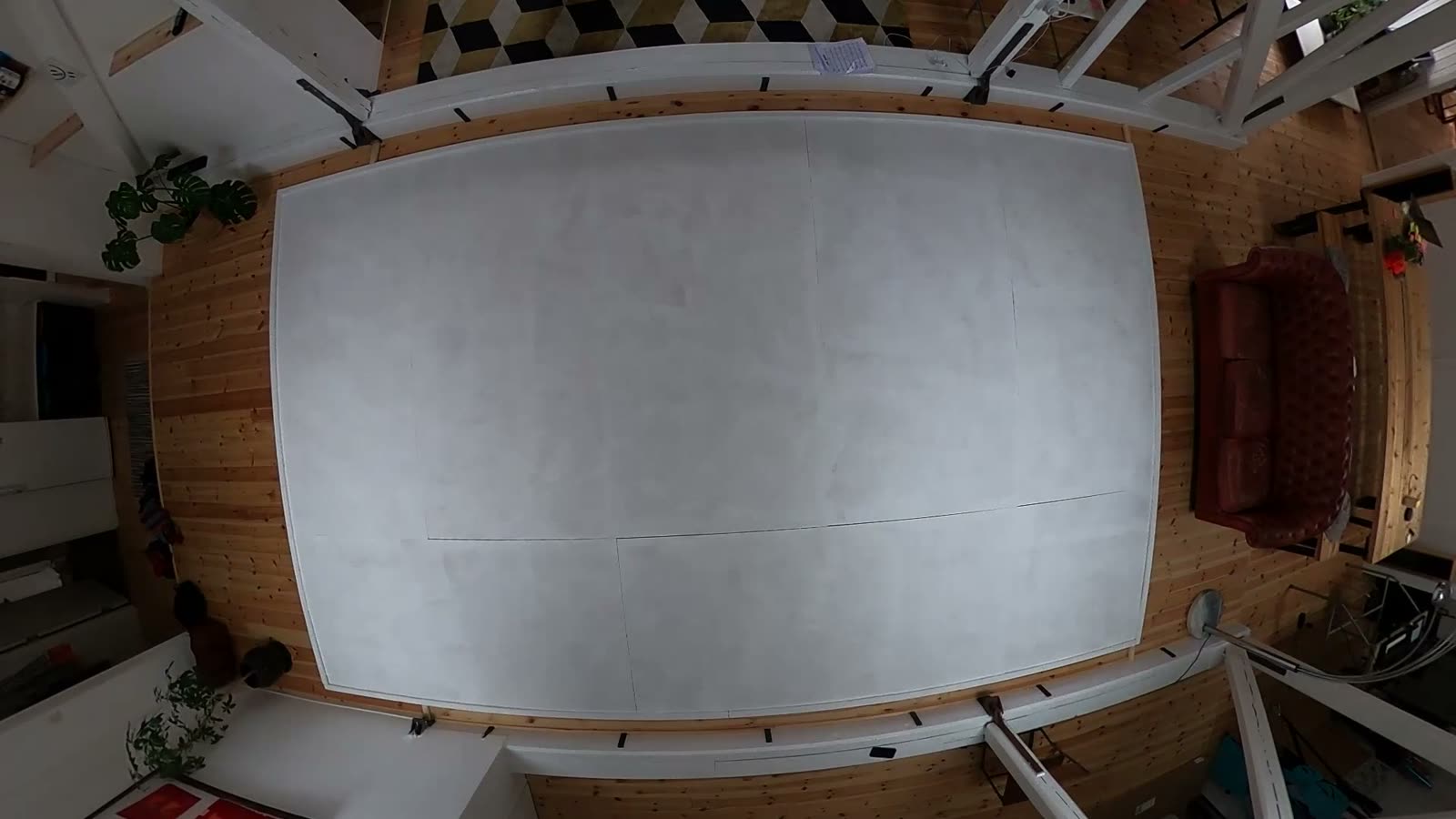 The same floor painted white